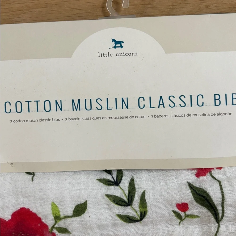 Set of 3 Little Unicorn Cotton Muslin Bibs - NWT